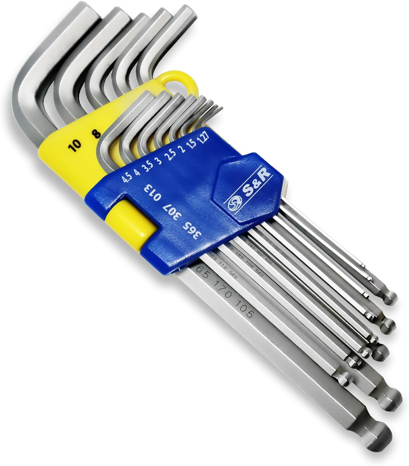 Set Chiavi A Brugola 13 Pezzi Imperiali - Acciaio CrV, Estremità A Sfera, 3/64-3/8 Pollici - Foto 4