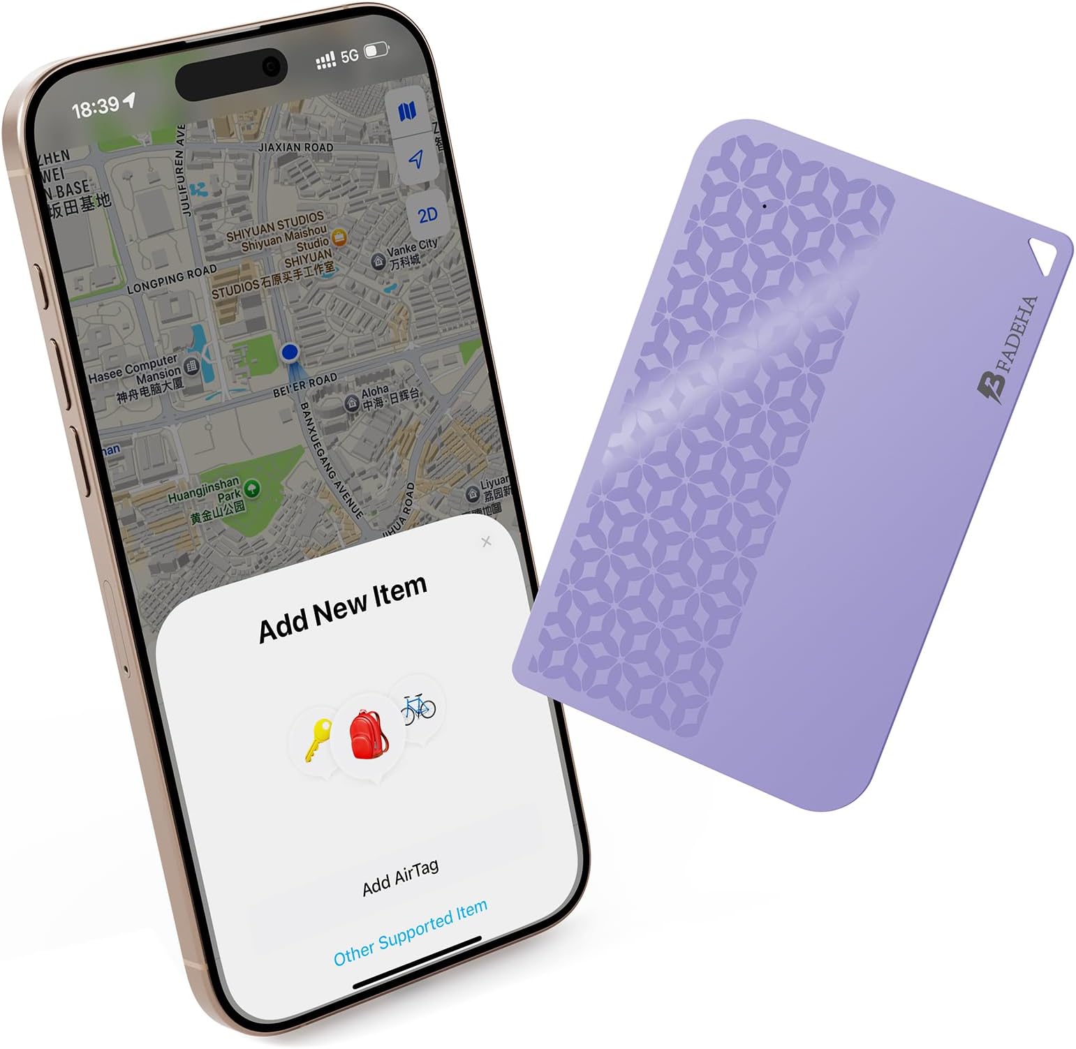 by Air Tag (2025) iOS Only Bluetooth Tracker with Apple Find My, iPhone Smart Card Wallet Finder GPS Tracker, 5-10 Years Battery, Keys Finder and Item Locator for Keys, Bags, Passports