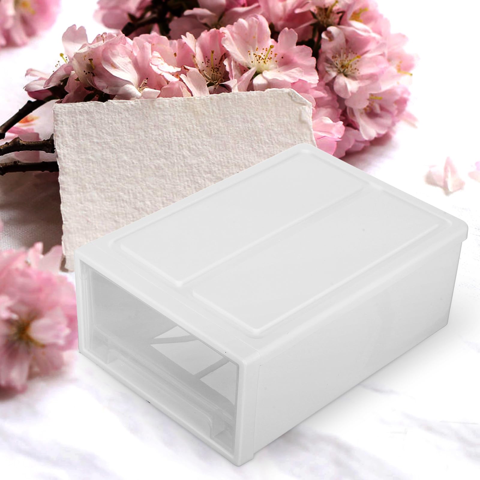 Healeved Organizer da Scrivania Cassetti Trasparenti 8l, Scatola Portaoggetti per Organizzazione e Stoccaggio, Contenitore Multifunzione per Cosmetici e Piccoli Accessori in Casa e Ufficio
