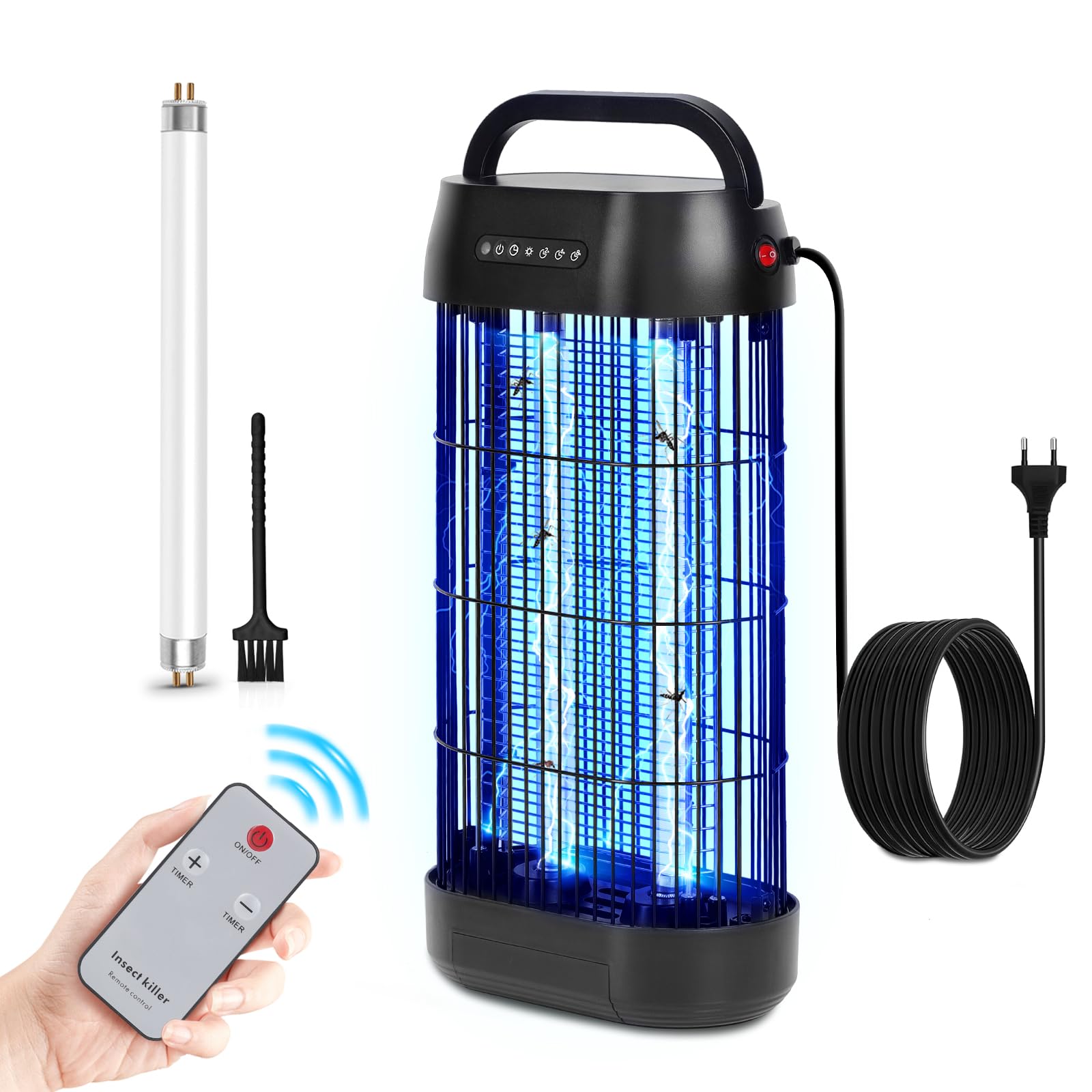EUQQZU Elektrische Mückenlampe 18W – Mit Fernbedienung, Timer, 1800V, Für Innenbereich Bis 80 M²