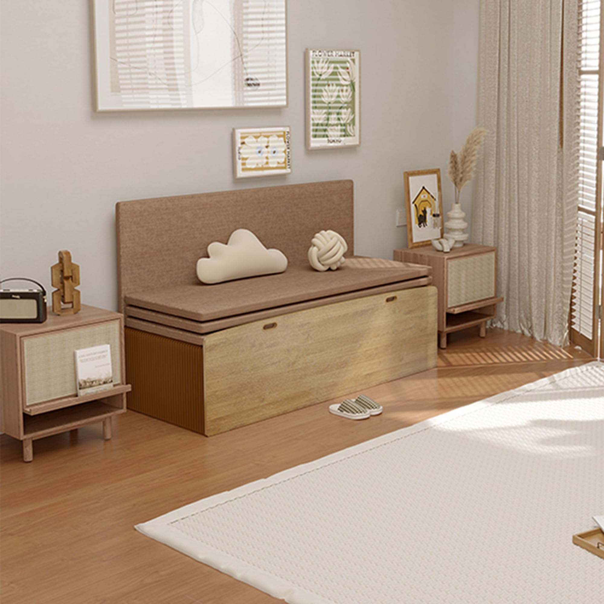 Amazon.co.jp: HELLOPAPOベッド 折りたたみ ブラウン 箱ペーパー