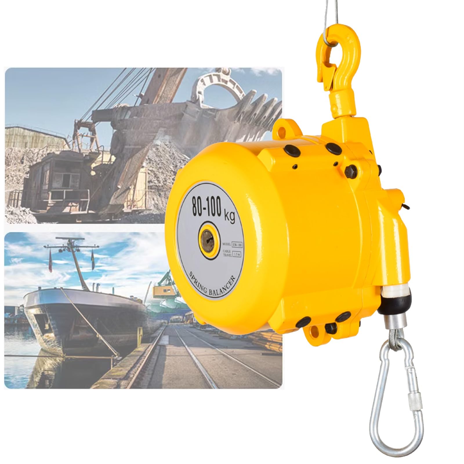WEKONUMEX Retractable Spring Balancer, Retractable Spring Balancer 1.5m Aluminum Alloy Adjustable Multiple Sizes(80-100kg)