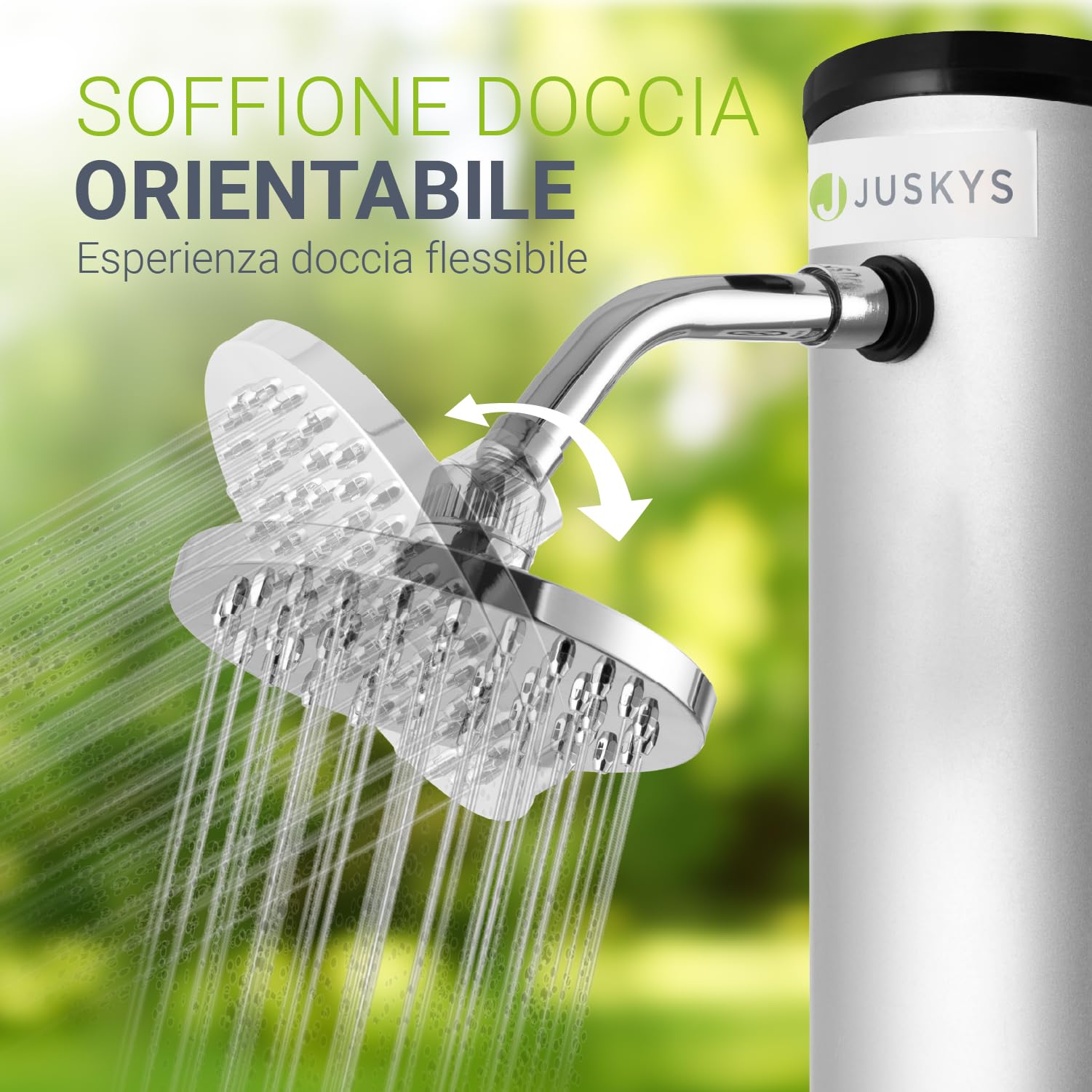 Juskys Doccia Solare Victoria 20/35 / 40 Litri - Fino a 60°C – con doccetta Girevole, Doccia per i Piedi e Collegamento per Tubo da Giardino Doccia da Giardino Doccia Esterna