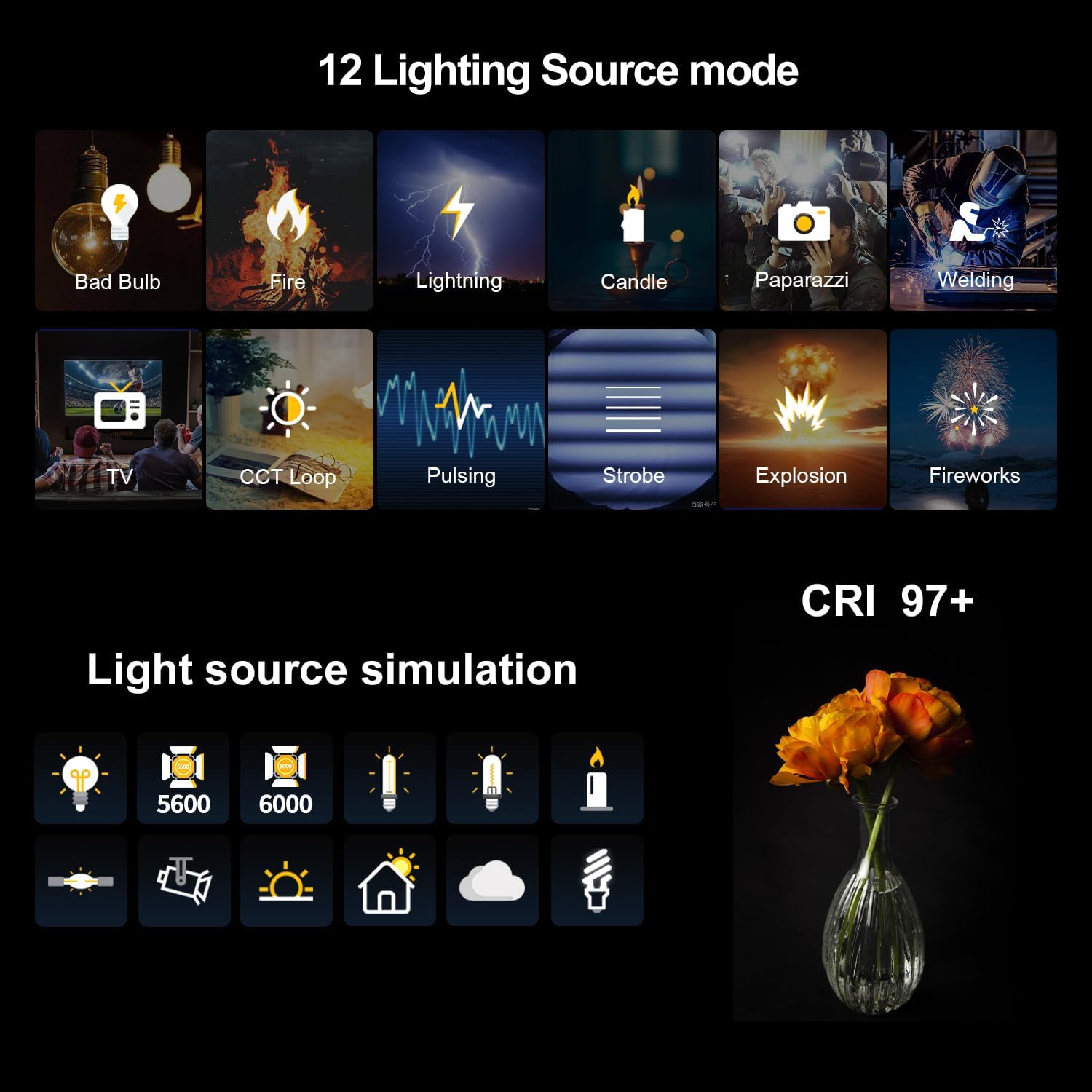 GVM TL600B 2700K~6800K LED Ring Selfie Light, Smartphone Video Rig & Phone Video Stabilizer, Step-Less Dimming Video Light, Bluetooth, App Control