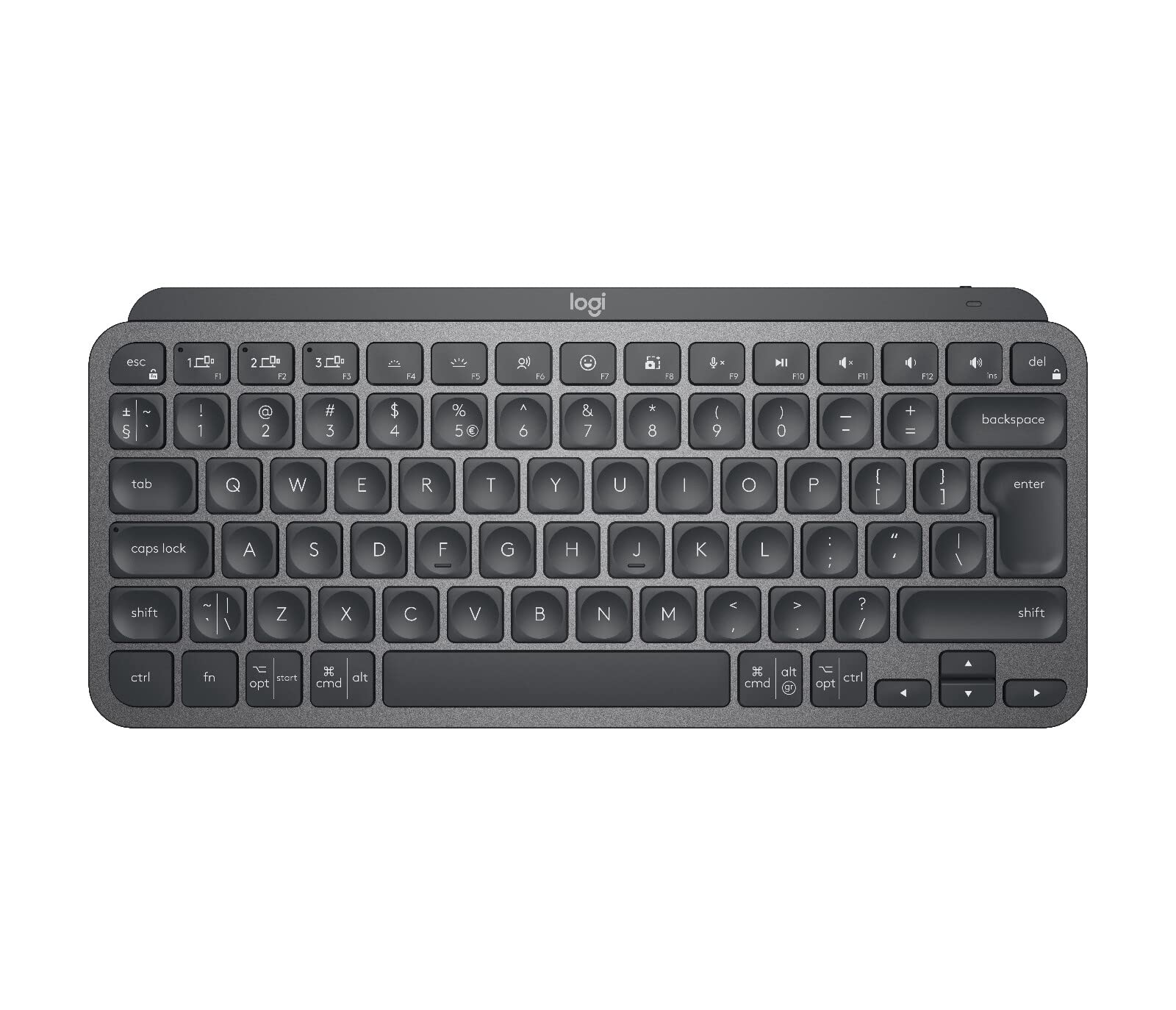 Logitech MX Keys Mini Minimalist Wireless Illuminated Keyboard, Compact, Bluetooth, Backlit, USB-C, Compatible with Apple macOS, iOS, Windows, Linux, Android, Metal Build - Graphite