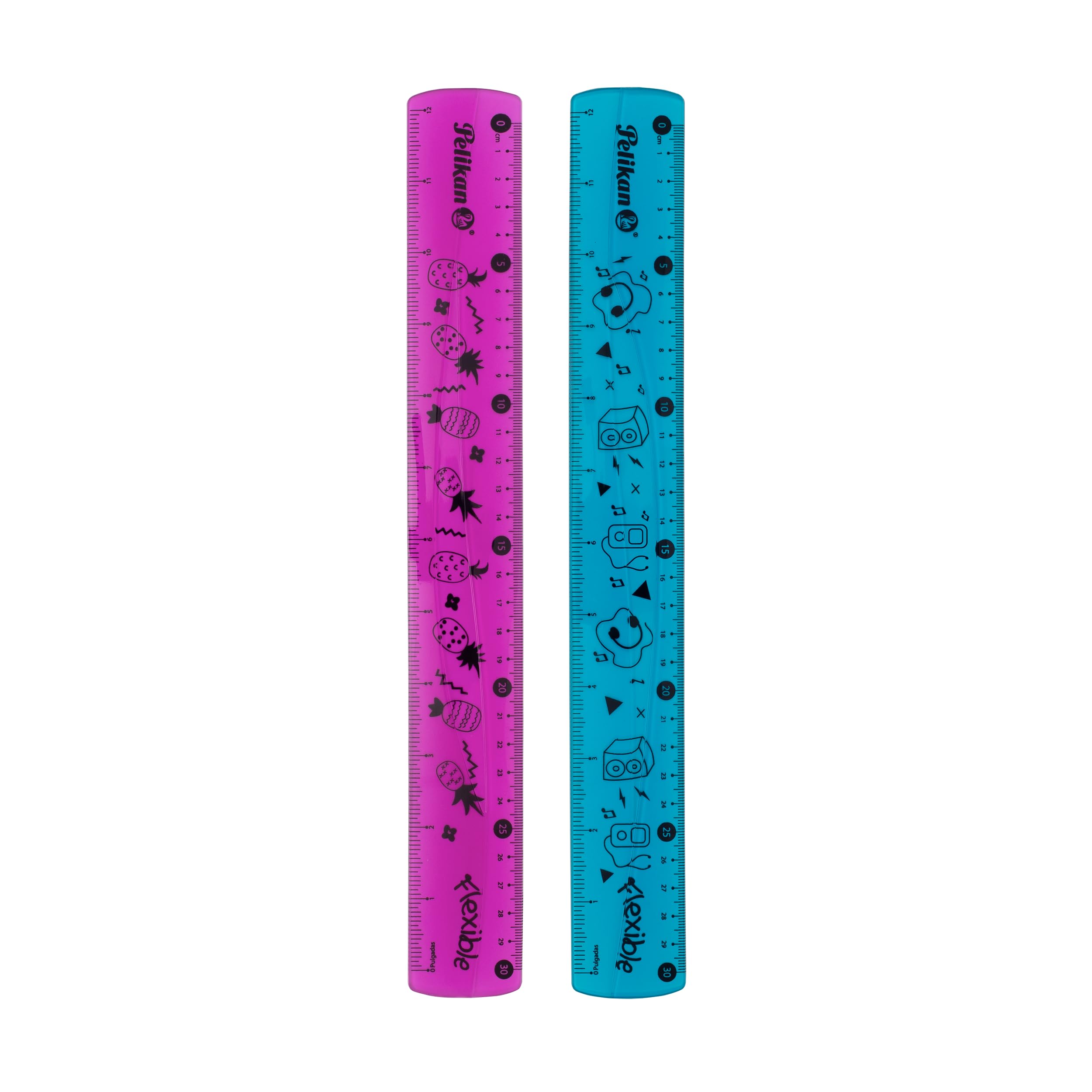 Pelikan 700900 Flexible Plastic Ruler, 30 cm, Assorted Colours, 1 Piece