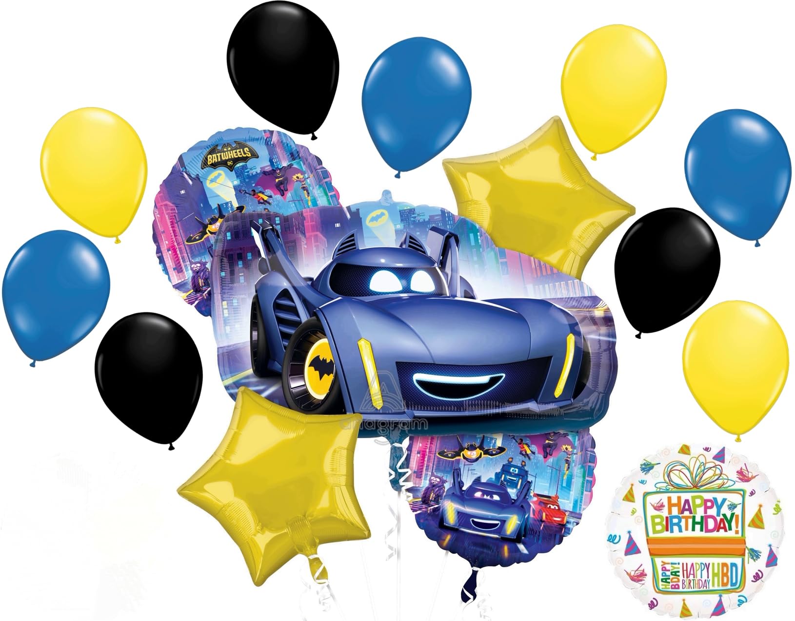 Anagram Batwheels Birthday Party Supplies 15 pc Balloon Bouquet Decorations