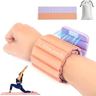 Magnetic Ankle and Wrist Weights for Women and Men, Adjustable Weighted Bangles, Set of 2 (1LB Each) Arm and Leg Weights for Home Gym Workout Yoga Pilates Training Walking Exercise