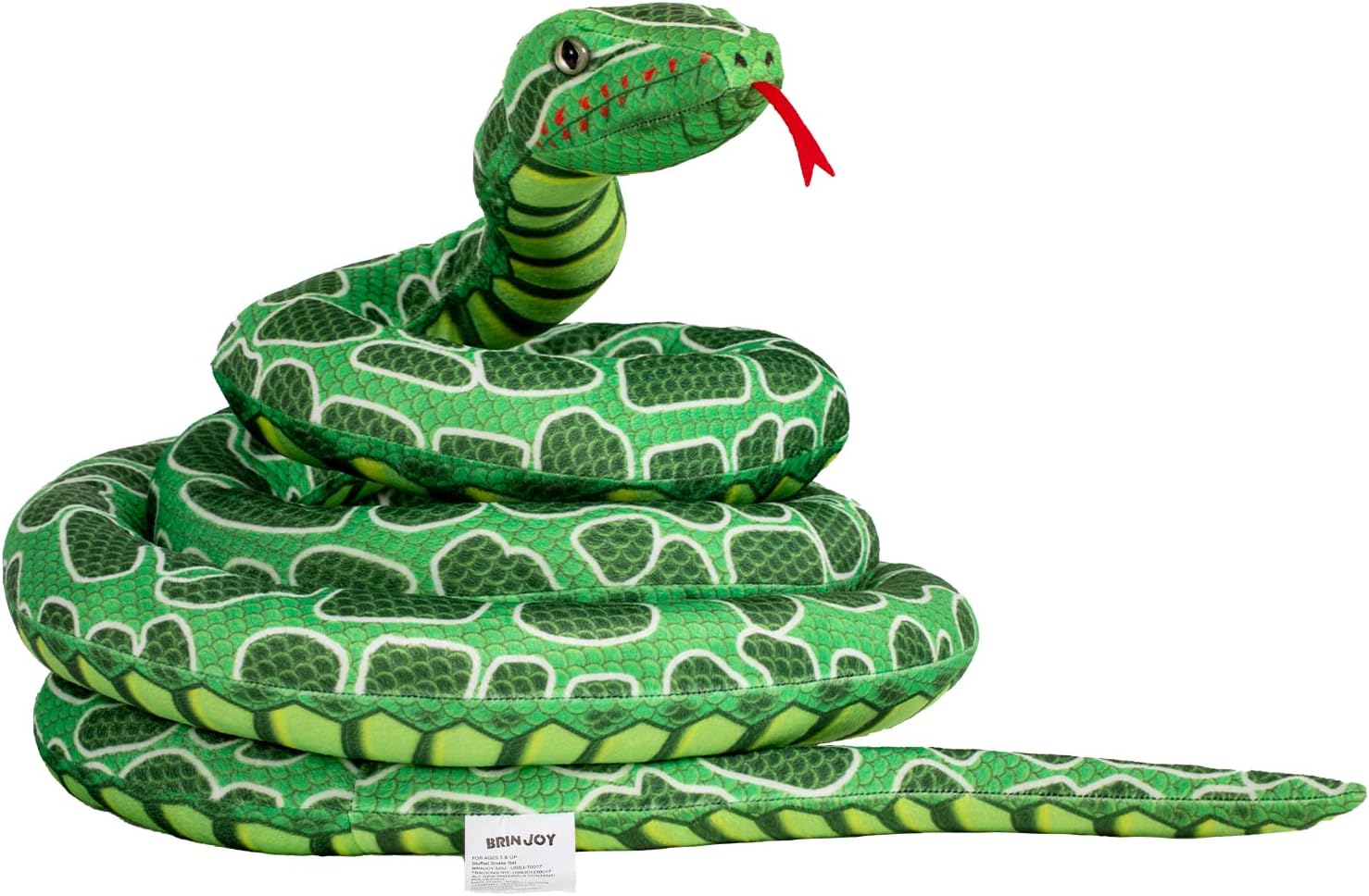 Amazon.com: BRINJOY Giant Snake Stuffed Animal, 149 inch Large Lifelike ...