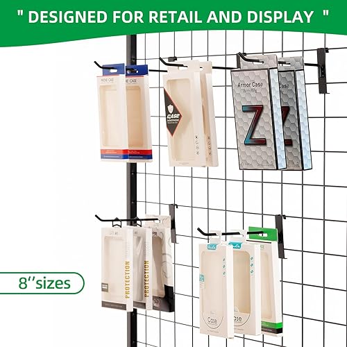 Miniatura 4 de Ganchos para pared de rejilla de 8 pulgadas, ganchos para colgar en panel de rejilla para venta al por menor, hogar y espacio de trabajo,