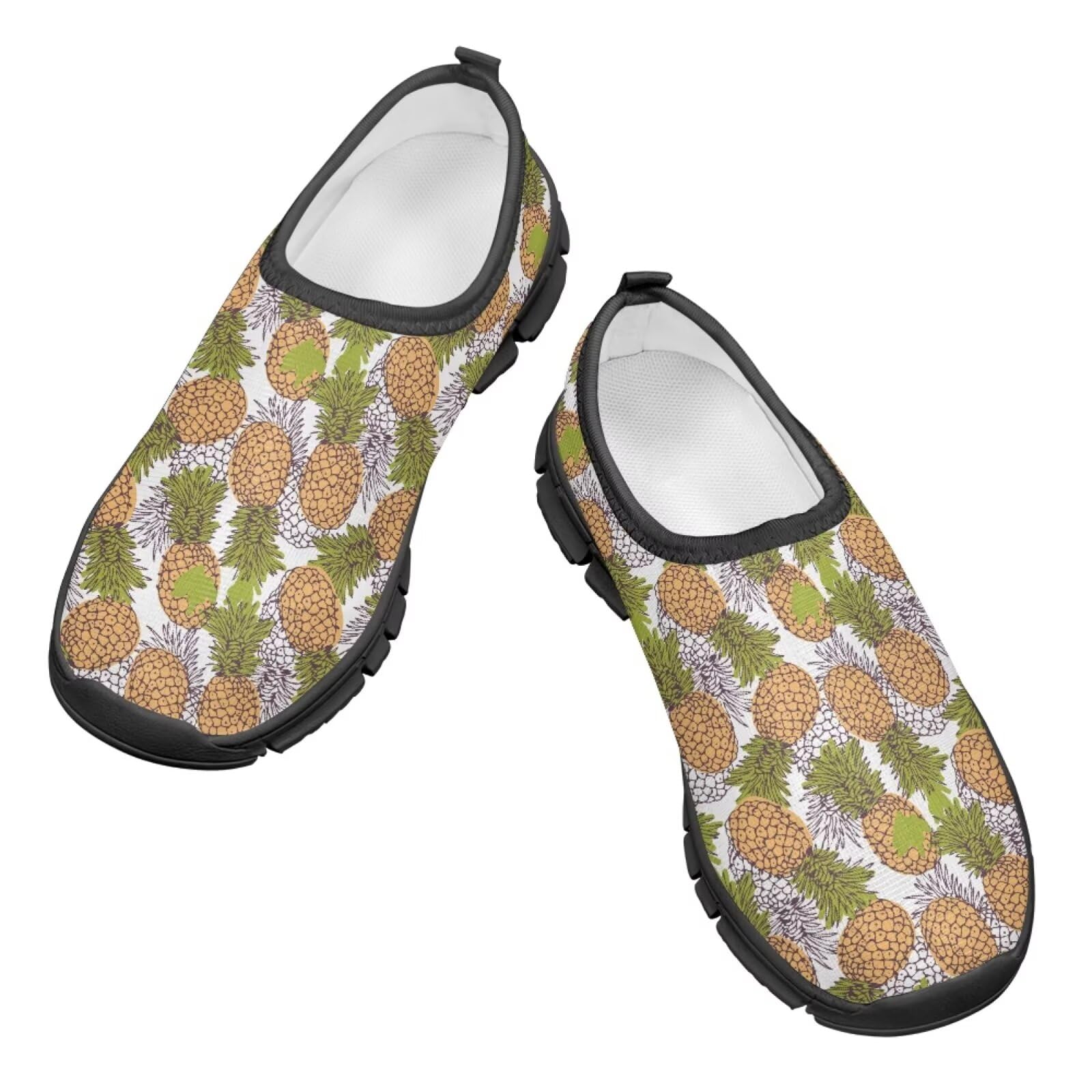 Watdotory Pineapple Running Shoes Low-Cut Polyester Fabric Sneakers for Boys and Girls Casual Tennis Shoes Lightweight Comfortable Footwear for Active Children US 1 Big Kid