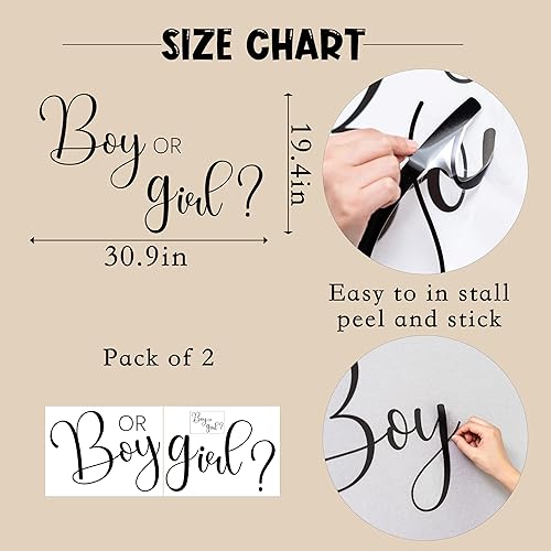 Miniatura 2 de CANTLY Calcomanía de revelación de género de niño o niña para arco de globos, ideas de revelación de género para bebé, letras de calcomanías para