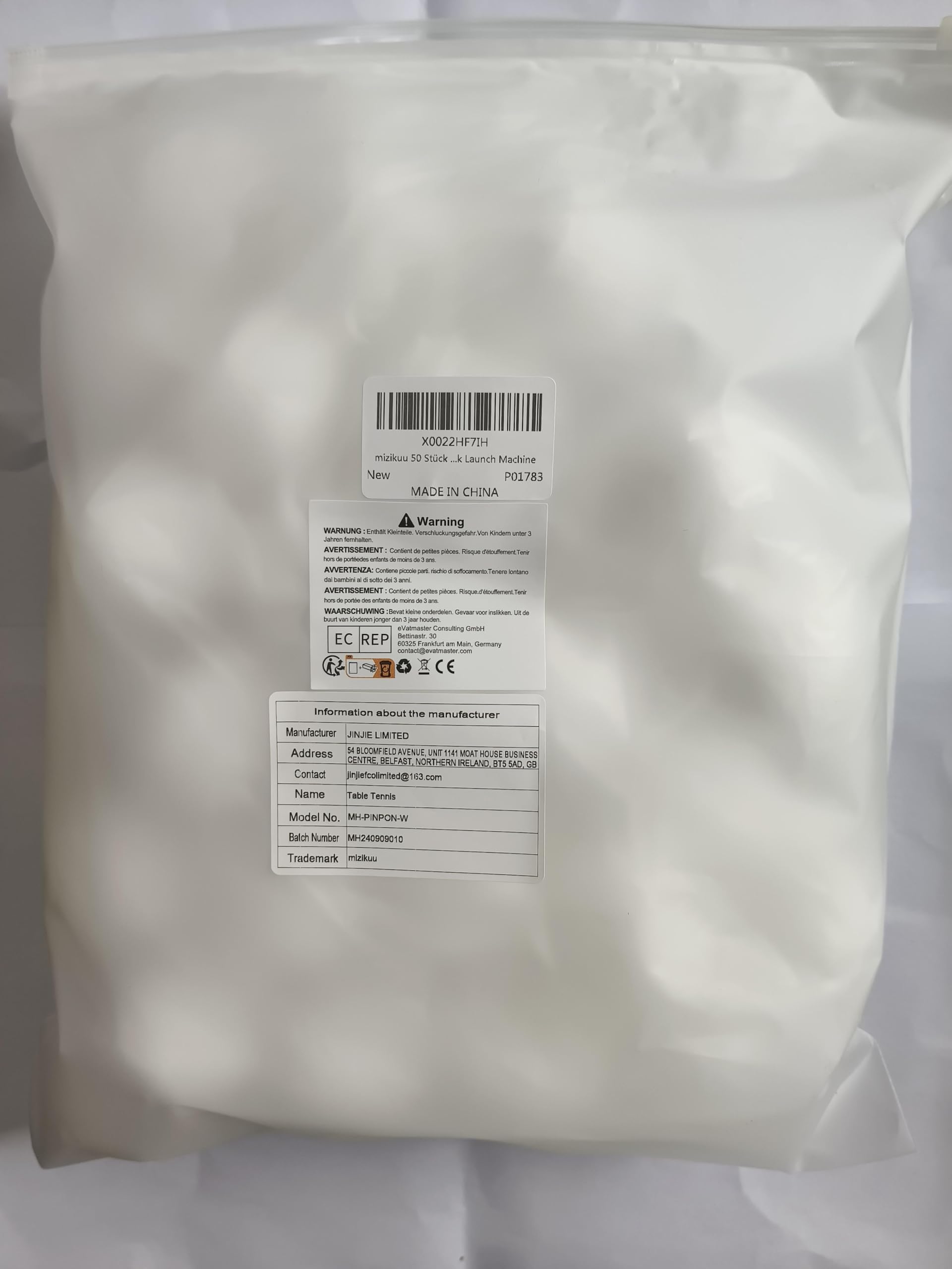 Mizikuu Lot de 50 balles de tennis de table blanches en plastique pour entraînement de ping-pong décorations sport