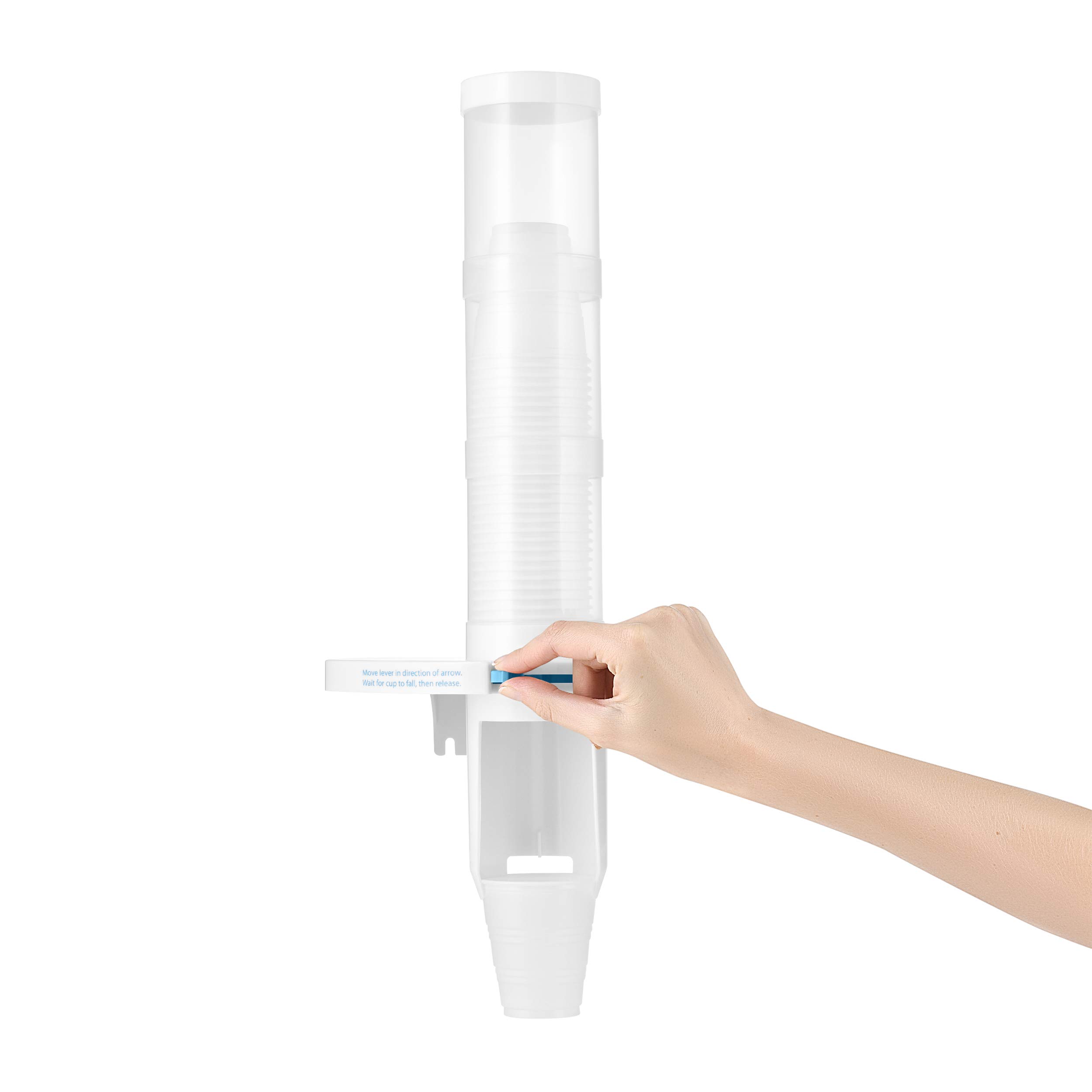 FREECUP Dispenser for 5 oz Paper and Plastic Cups, One Cup at a Time Every Time, Cups Fully Enclosed, Semi-Automatic, Wall Mounted, Reduces Waste and Improves Hygiene