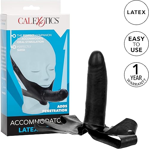 Miniatura 10 de CalExotics Original Accommodator - Dong de látex  Correa manos libres en sonda para parejas  Juguetes sexuales para adultos  Marfil