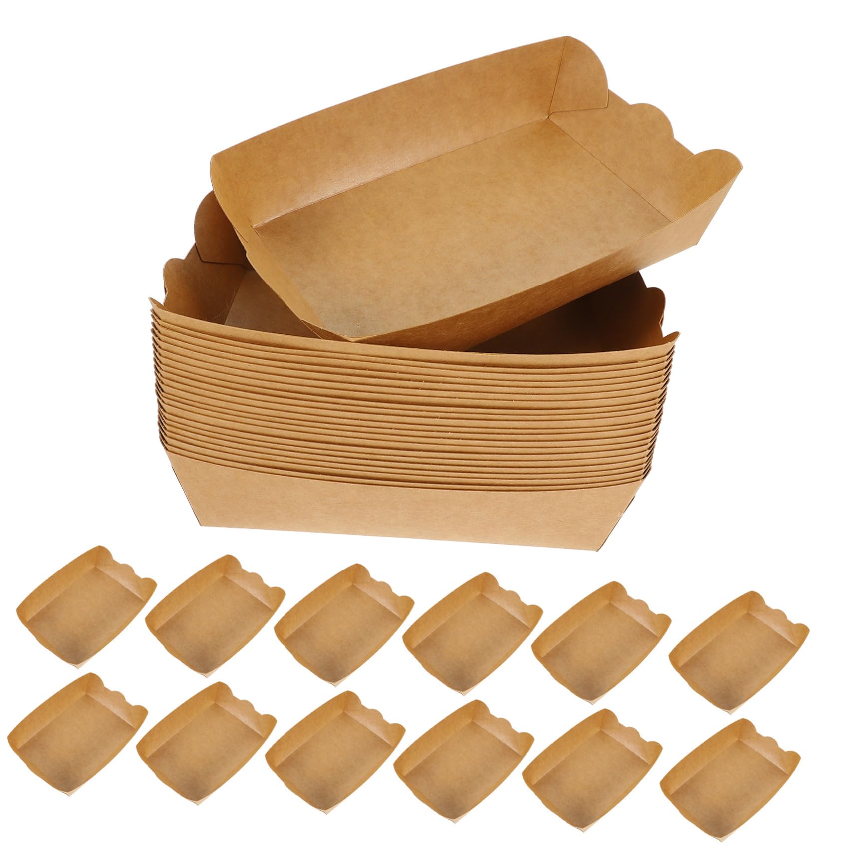 OUNONA Boîte Alimentaire Résistante à L'huile 100 Pcs en Papier Kraft
