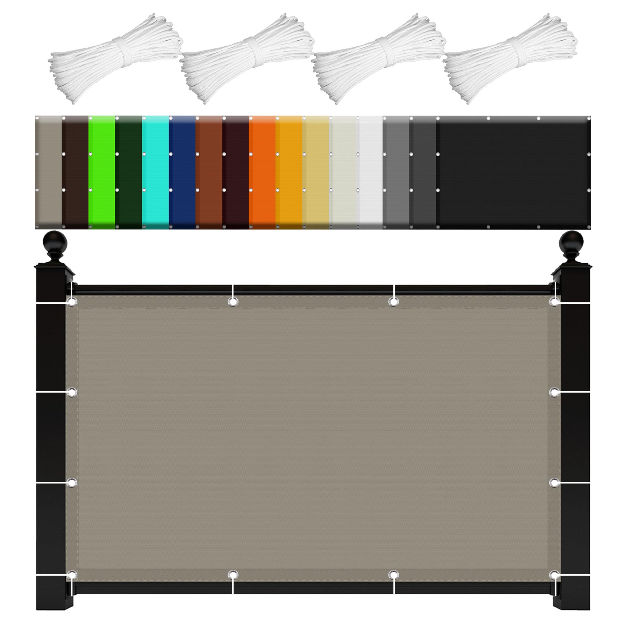 Tissu d'ombrage anti-UV 98% pour une protection balcon optimale