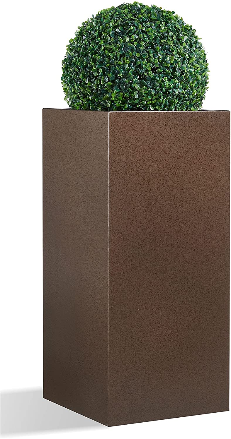 Lavish Craft Tall Metal Planters for Outdoor Plants Decorative Rectangular Flower Pot Holder Display for Balcony Galvanized Iron 21 inch Large Planters for Outdoor Indoor Garden Patio (Brown) (B0C13QYW7N) Amazon Price History, Amazon Price Tracker
