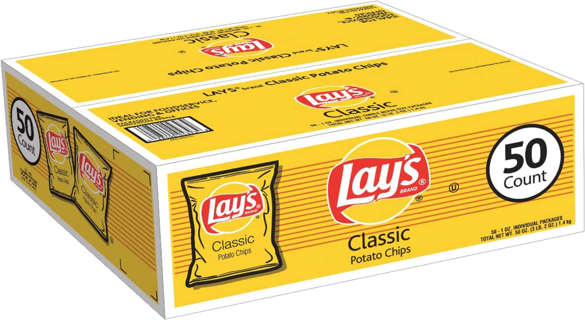 Lays Classic Potato Chips, 1 Ounce - 50 Count (Pack of 1)