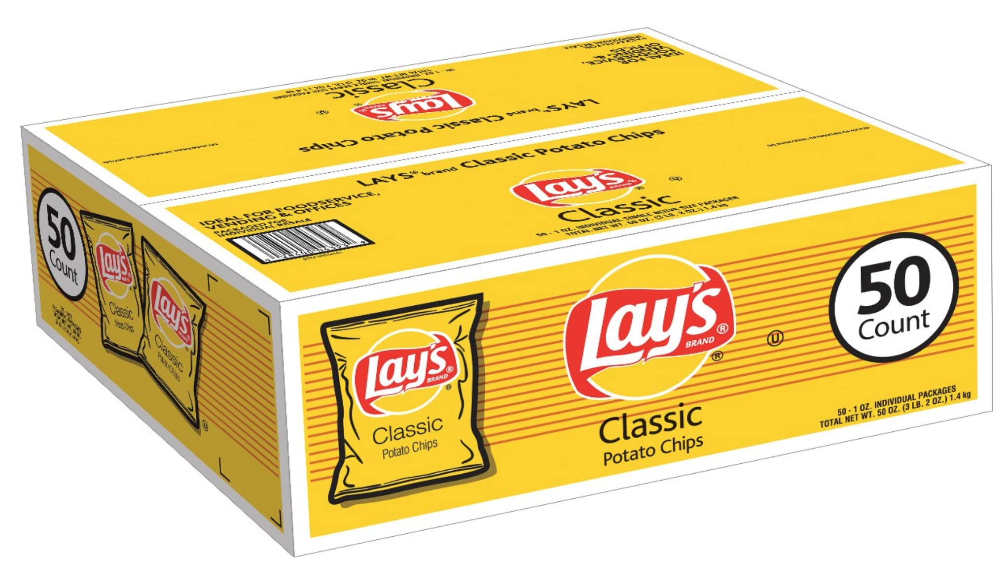 Lays Classic Potato Chips, 1 Ounce - 50 Count (Pack of 1)