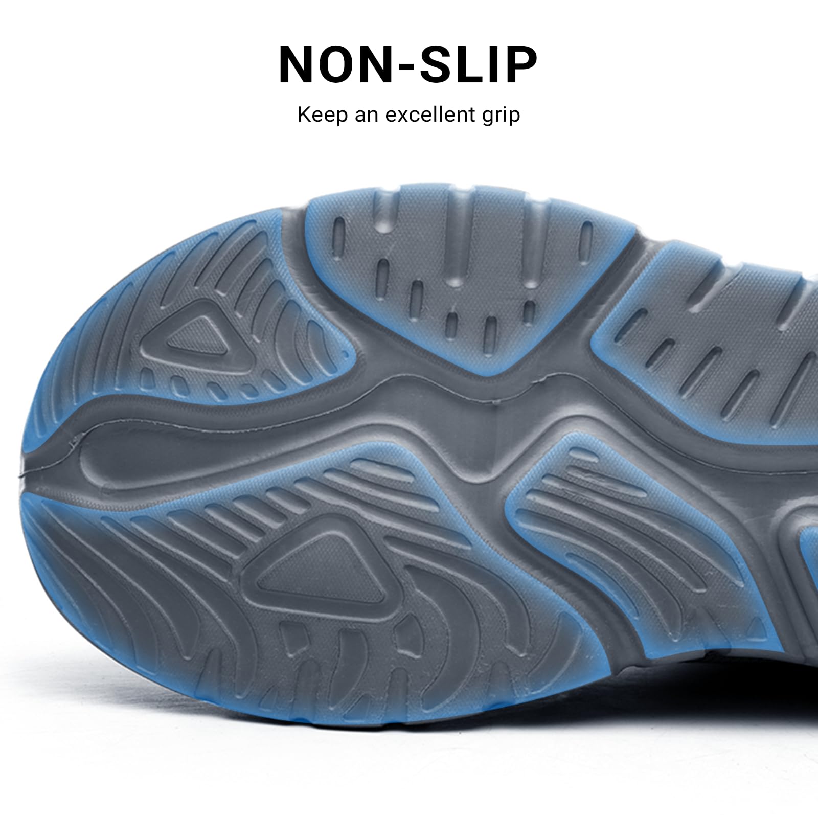 USOR Scarpe da ginnastica antinfortunistiche da uomo e da donna, con puntale in acciaio, con fibbia girevole, senza lacci, comode, leggere, con fibbia girevole, antiscivolo, scarpe da lavoro con
