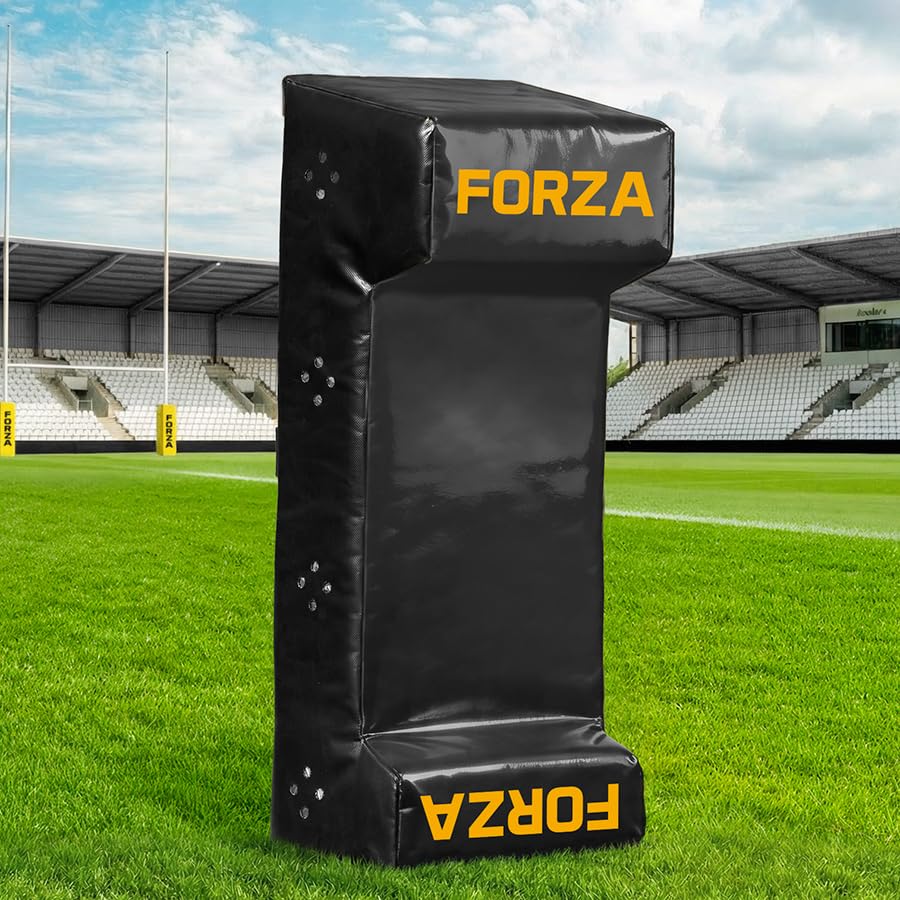 FORZA Rugby Tackle Shield with Double Wedge – Rugby Training Pad with Padded Handles, High Density Foam Core & 615gsm Cover – Junior or Senior –