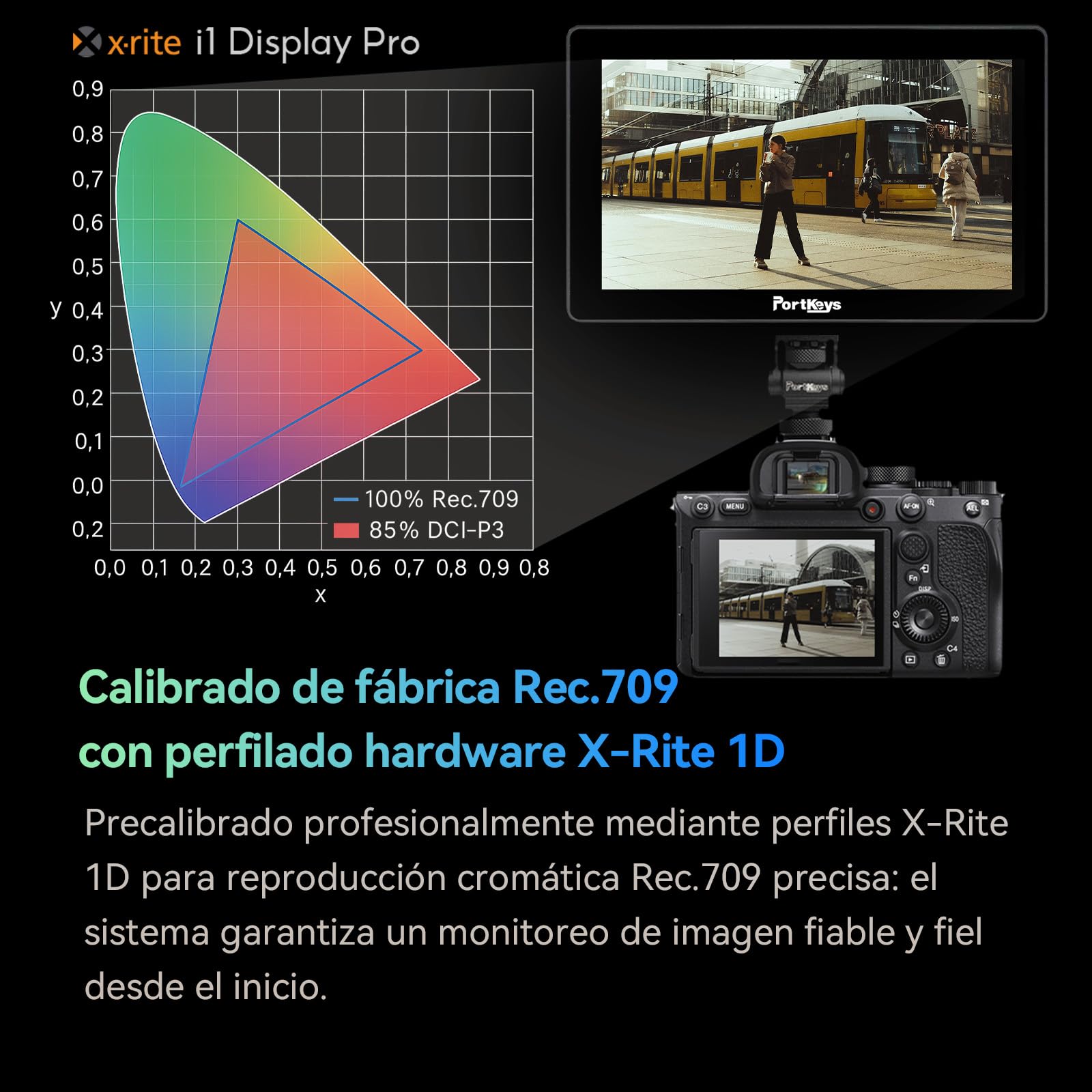 Portkeys LH5P II 5,5" Monitor de Cámara Touch to Focus 2000nit Pantalla Táctil 4K HDMI In/out, para FX3 A7S III, R5 Mark II R6 Mark II, GH6 S5 II, Z8 Z9, Monitor de Campo DSLR