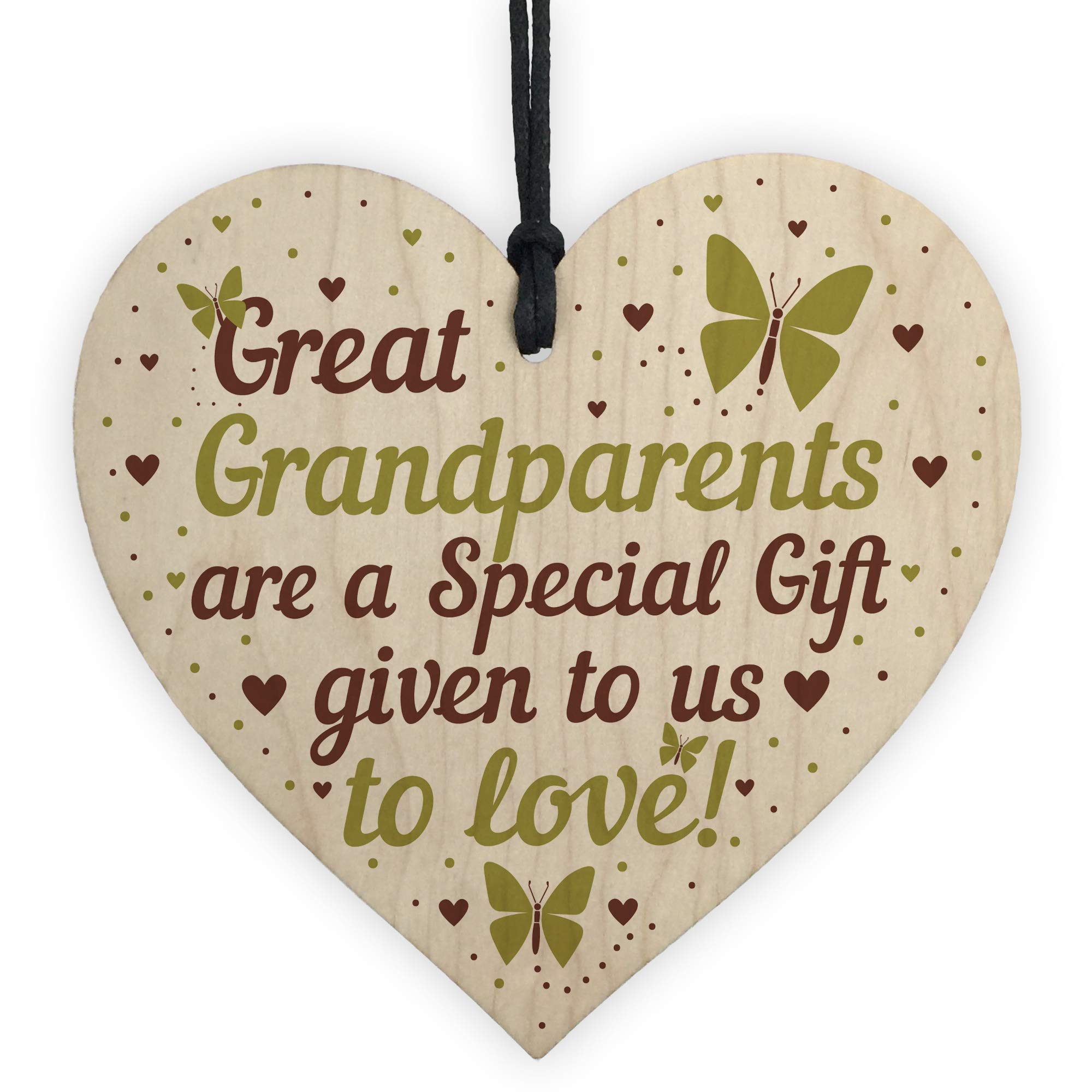 Red Ocean Great Grandparent Gifts Nan Grandad Grandma Grandpa Christmas Birthday Keepsake Heart Plaque