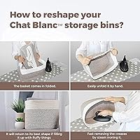 Vista 9 de CHAT BLANC Cestas de cuerda de algodón para organizar Cestas de almacenamiento para estantes Cesta de cuerda para almacenamiento, cestas