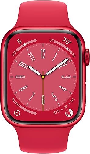 Miniatura 2 de Apple Watch Series 8 (GPS, 1.772in) - Caja de aluminio roja con correa deportiva roja (renovada)