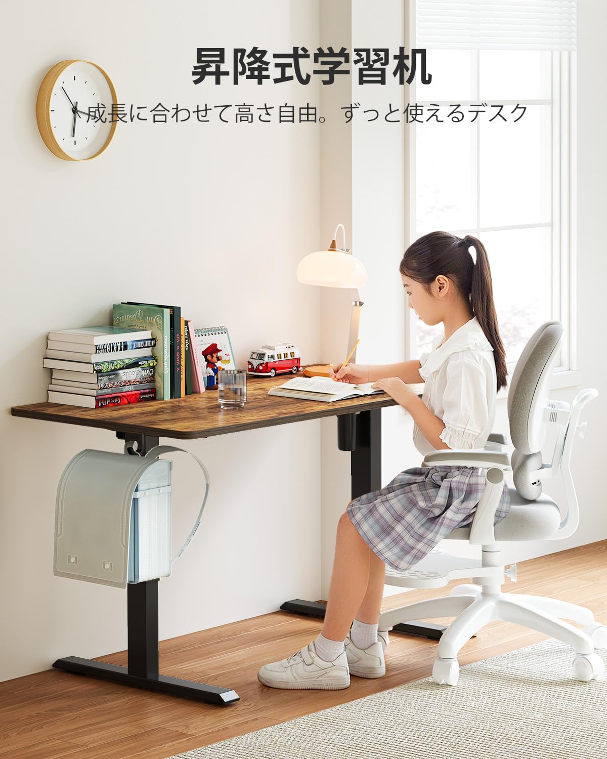 Amazon | FEZIBO 昇降デスク ローデスク 高さ48-72cm 幅100cm オフィス