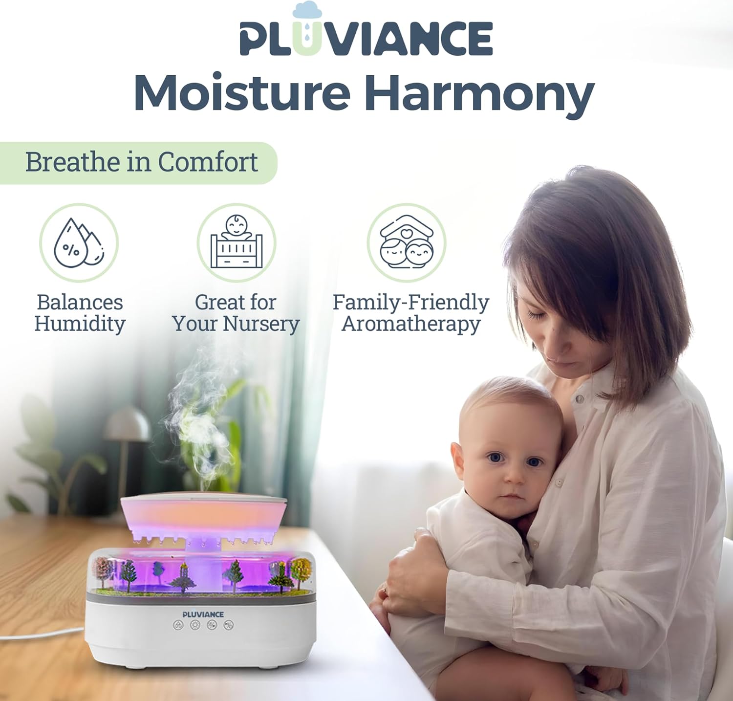 Raindrop Aroma Diffuser | 7-Color LED Light Rain Cloud Humidifier with Water Drip & Rainfall Sound (250 ml) - Humidifier with Aromatherapy & Auto Shut-off Timer For Bedroom, Office, Home