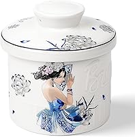 Vista 14 de Toptier Recipiente para Mantequilla para Encimera con Línea de Agua, Mantequilla Extensible a Pedido, Mantequillera de Cerámica para Dejar