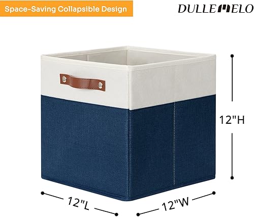 Miniatura 3 de DULLEMELO Contenedores de almacenamiento de cubo de 12 pulgadas, cestas de regalo vacías para niños, niñas, madres, padres, festivales de Navidad,