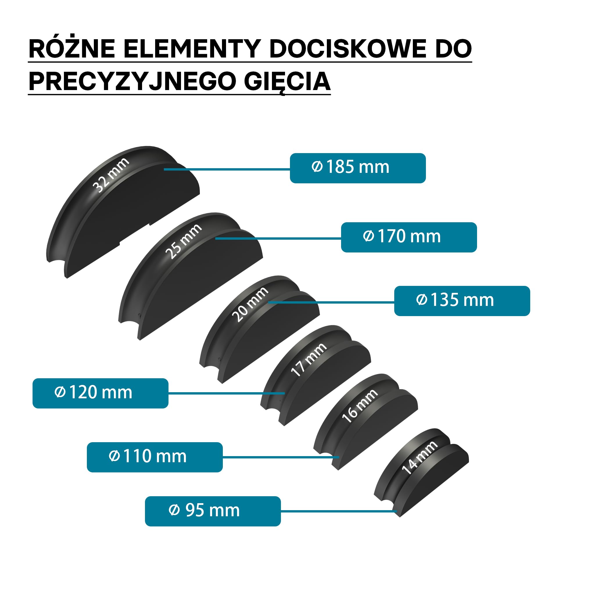 Wiltec Giętarka do rur ręczna, do średnic 14-32 mm i do kąta maks. 90°, nadaje się do rur aluminiowych, miedzianych i plastikowych