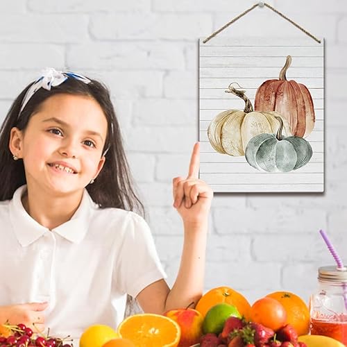 Miniatura 5 de Letrero de madera rústica con hojas de camión de calabaza, decoración de pared para el hogar, granja, dormitorio, baño, cocina, cosecha de