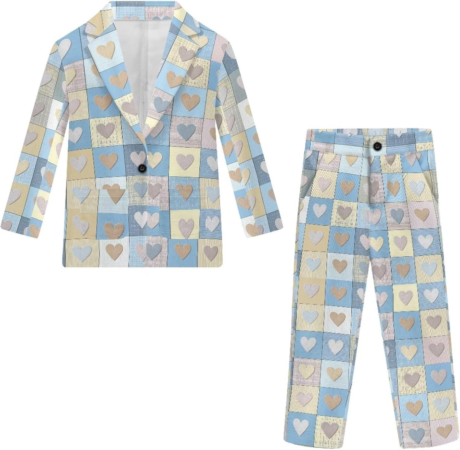 Boys Formal Suit Set, Comfy 2 Piece Blazer Sets Kids Slim Fit Tuxedo Outfit, Blazer Jacket and Pant Size 5-14 Years