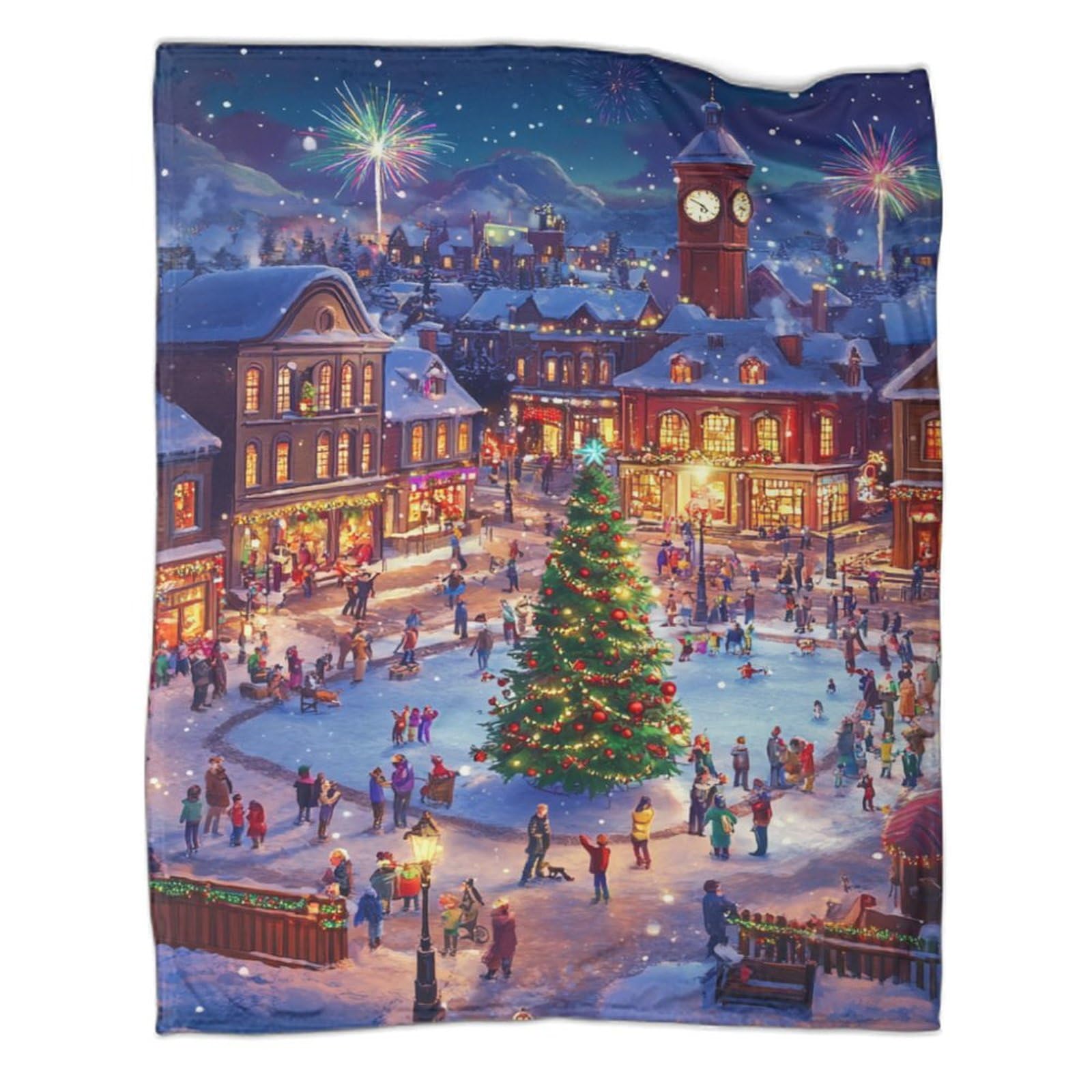 Plaid de Noël chaud et doux couverture lit adulte 150x200 cm pour bureau