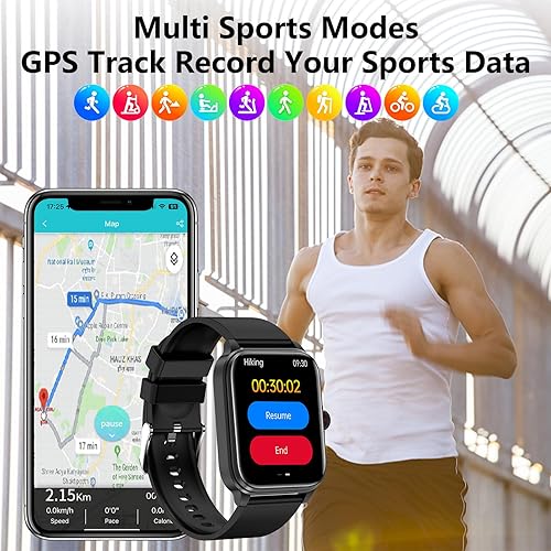 Miniatura 3 de Relojes inteligentes para mujeres y hombres (respuestahacer llamadas) Pantalla HD de 1.91 pulgadas, monitor de sueño, ritmo cardíaco, oxígeno en