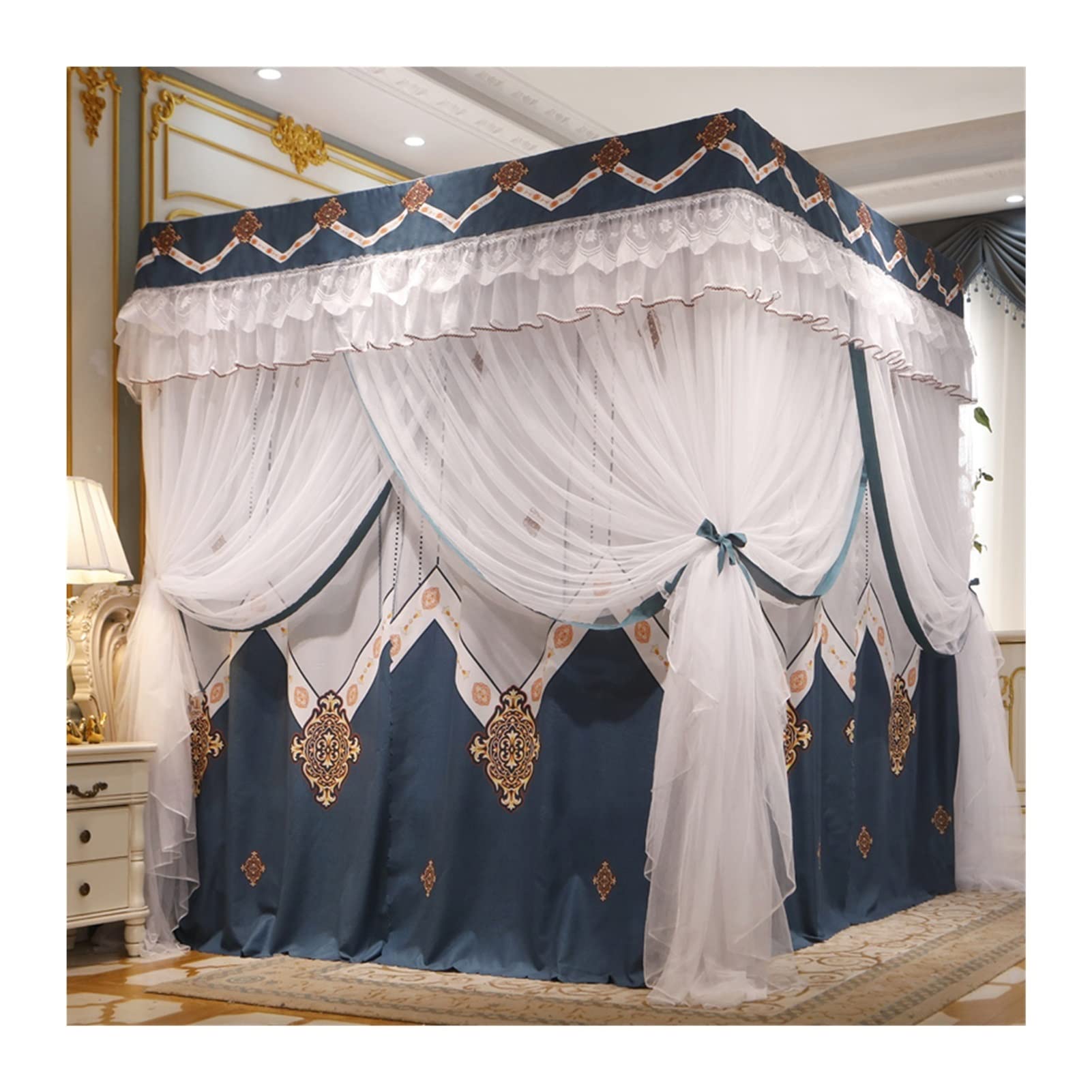 Moustiquaire de lit occultant contre la poussière avec baldaquin de chambre