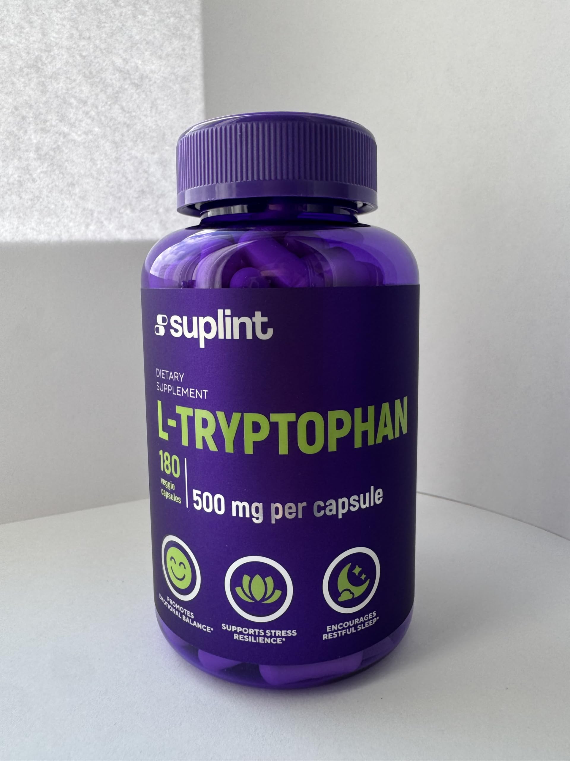 L-Tryptophane 500 mg – 180 Gélules Véganes – 3 Pack | Gélules Haute Concentration – 1 Gélule par Jour, Cure de 6 Mois – Certifié GMP & Testé en Laboratoire en Allemagne
