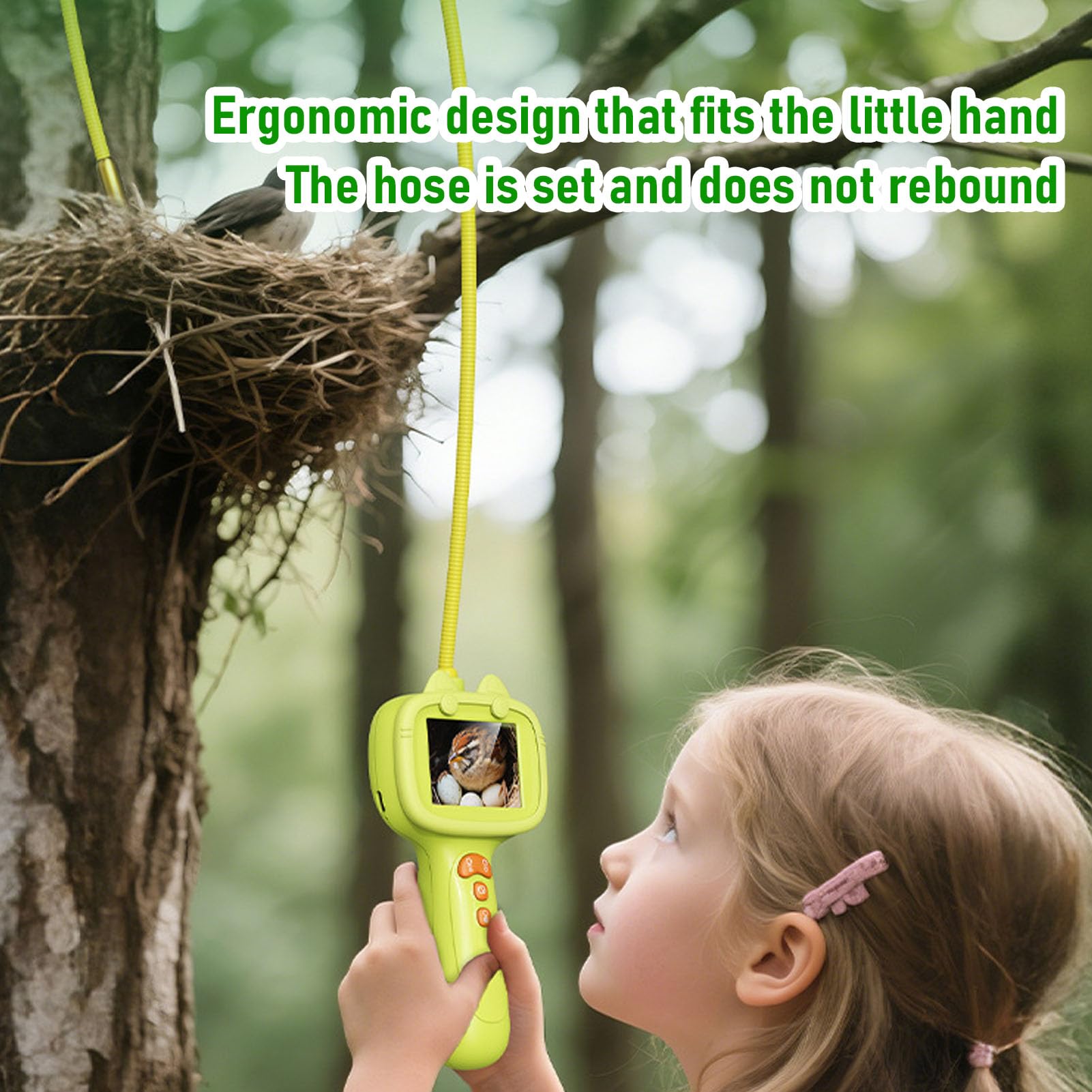 Annadue Periscopio per Bambini, Schermo da 2,4 Pollici Fotocamera Snake da 2 MP HD con Tubo Flessibile Leggero, Giocattolo Educativo Scientifico per Esplorazione all'aperto di Ragazze dei Ragazzi