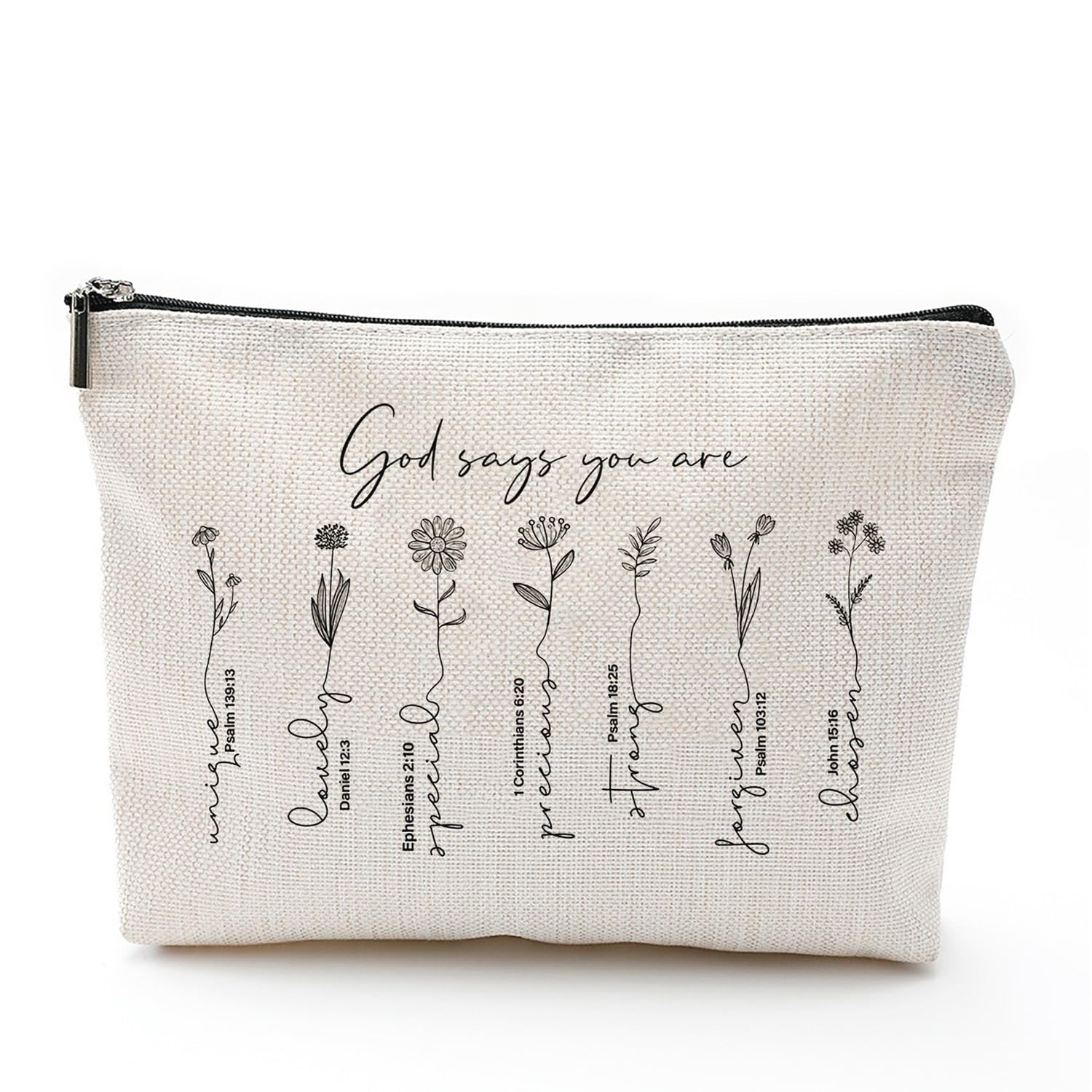 MEJENYY God Says You Are Cosmetic Bag, Christian Makeup Bag Bible Verse Makeup Case for Women, Christian Gifts for Women,Sister, Friends, Religious