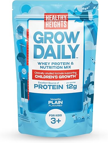 Miniatura 8 de Grow Daily 3 de Healthy Heights Proteína en polvo chocolate  Desarrollado por pediatras  Batido nutricional con alto contenido de proteínas contiene