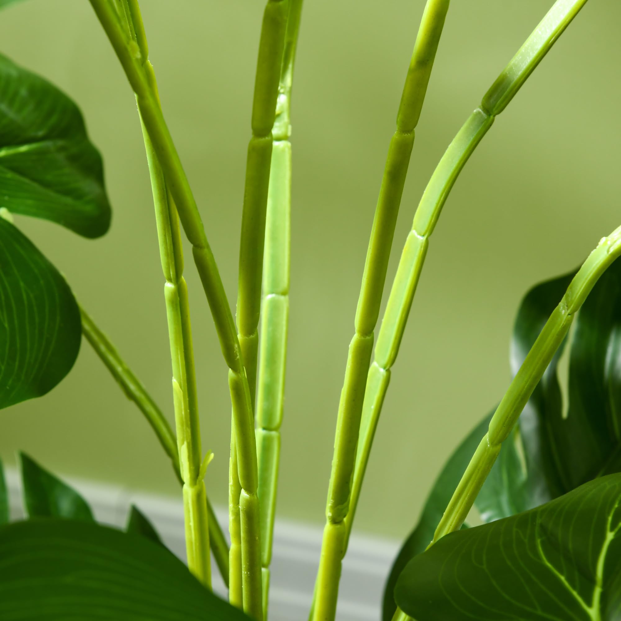 HOMCOM Arbre Artificiel Plante Artificielle Monstera Deliciosa 120 cm Vert