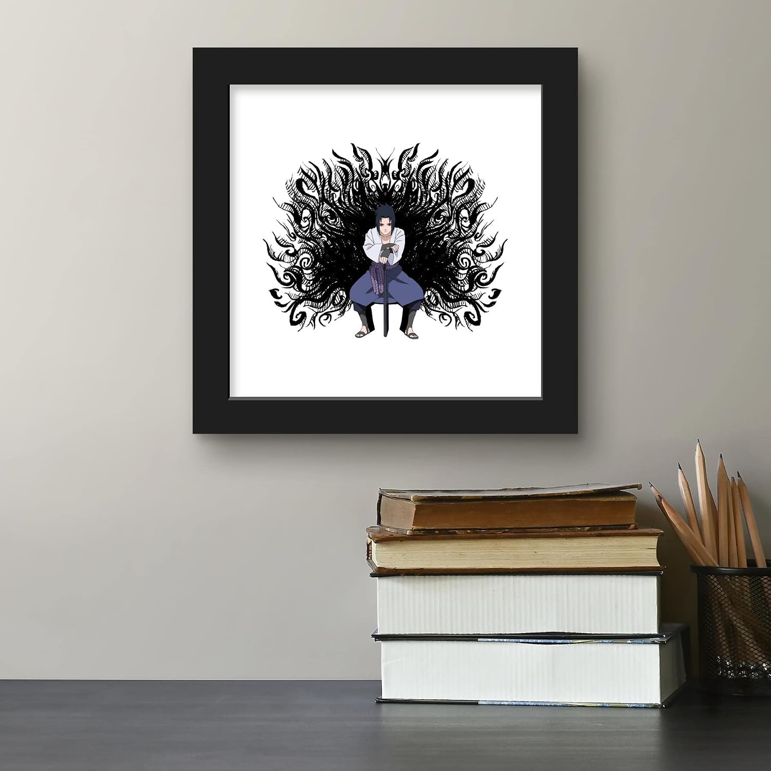 Gallery Pops Naruto Shippuden - Sasuke Uchiha Amaterasu Wall Art, Black Framed Version, 12'' x 12'' image 5