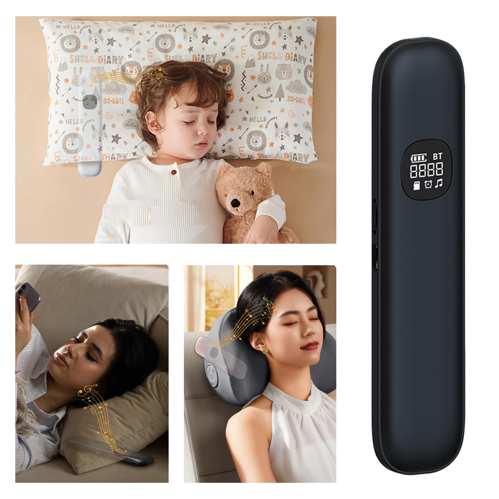 Almohada altavoz 11 diferentes sonidos blancos con | Generador de ruido blanco para dormitorio para el hogar viajes hotel apartamento camping viaje de negocios