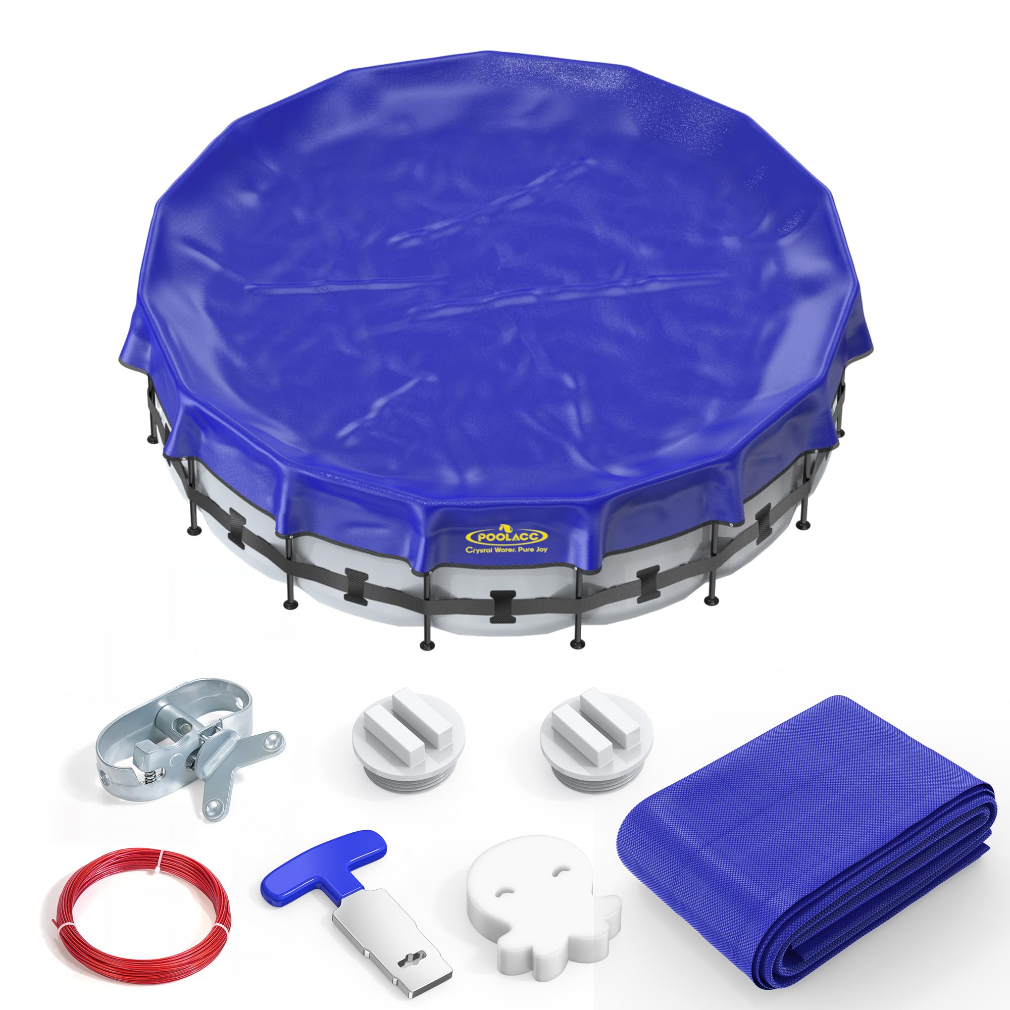 Photo 1 of POOLACC Pool Covers for Above Ground Pools - 15 ft Round Winter Pool Cover, Extra Durable Cold- and UV-Resistant Heavy-Duty Swimming Pool Cover for Winterizing