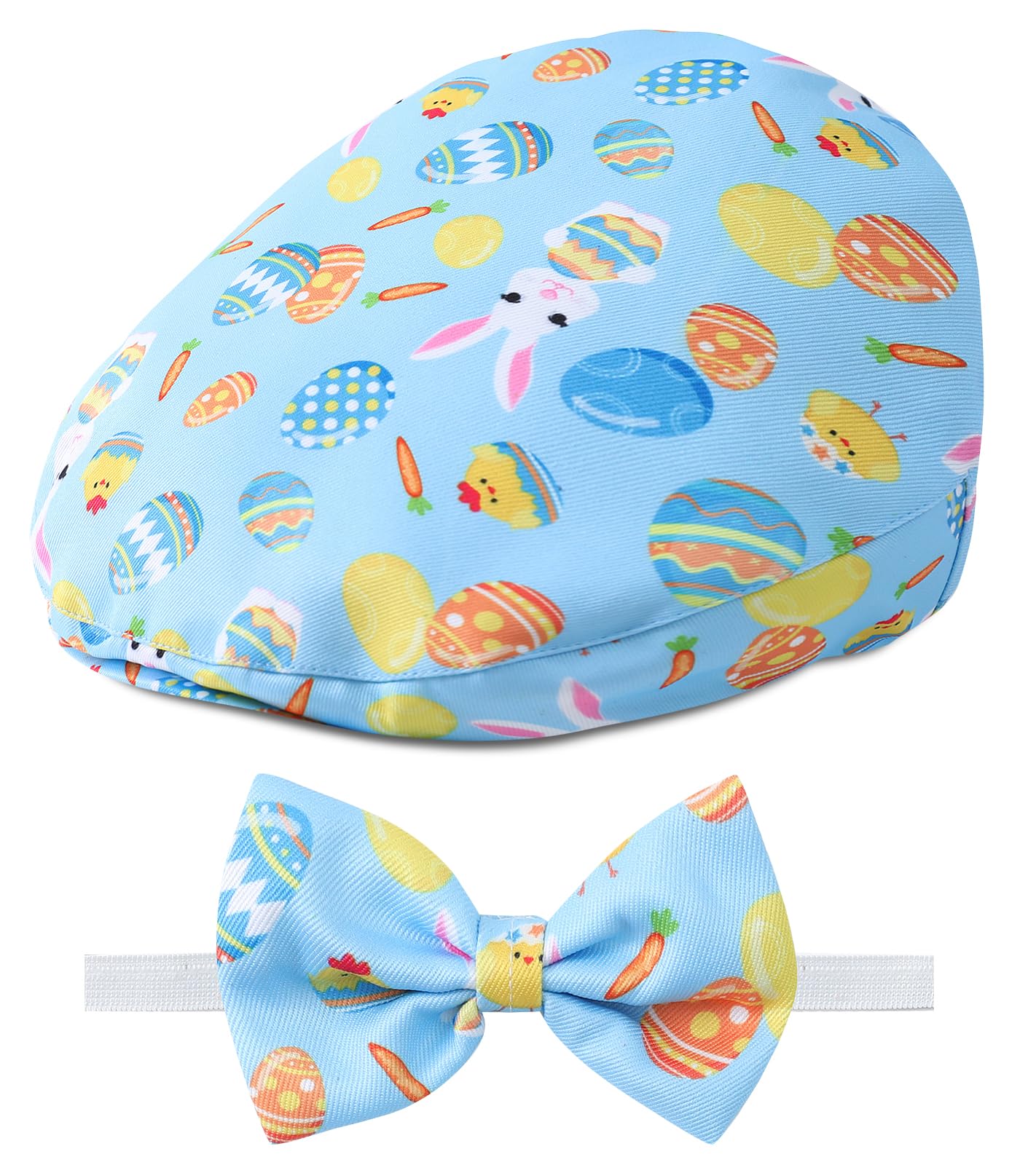 A&J DESIGN Baby Boy Driver Cap, Toddler 2pcs Newsboy Cap & Bow Tie （3 Months - 8 Years）