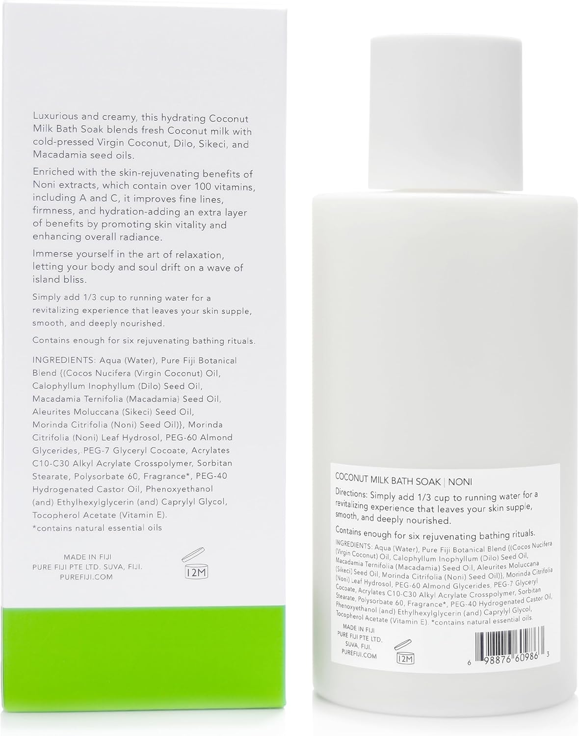 Pure Fiji Coconut Milk Bath Soak, Noni (14oz/415ml) - Image 2